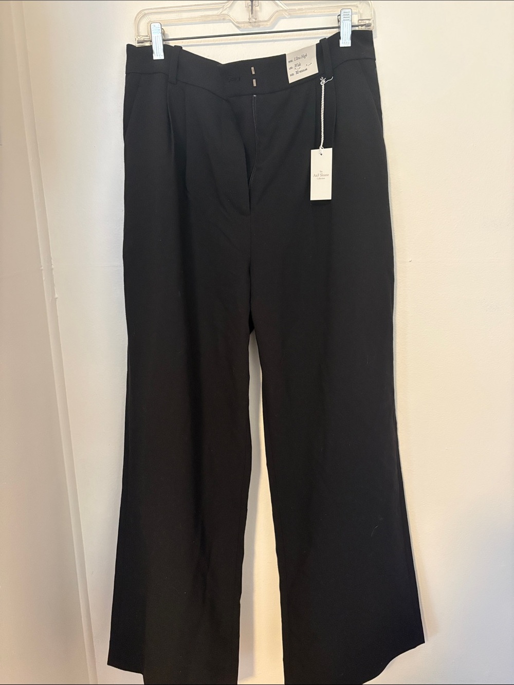 Abercrombie & Fitch Black Wide-Leg Trousers